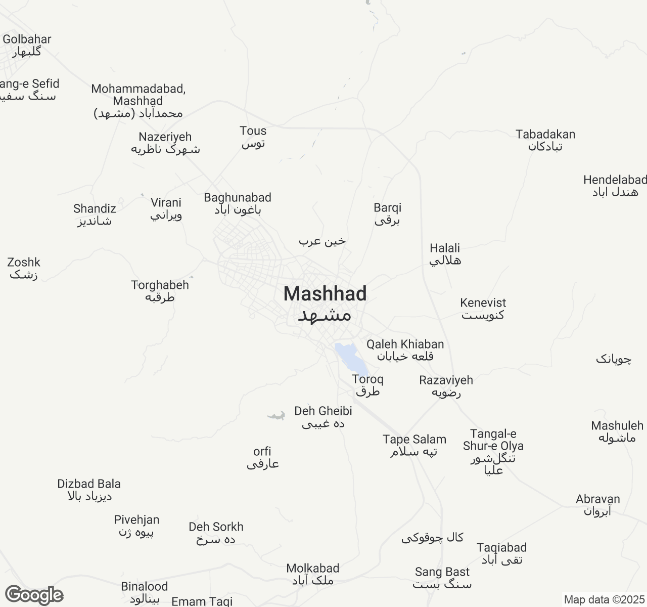 Map of Mashhad