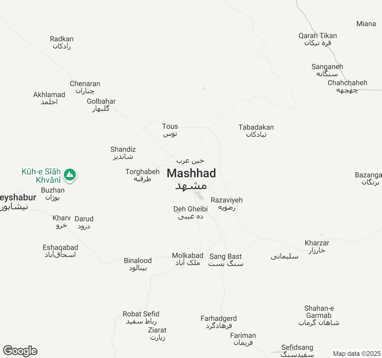 Map of Mashhad